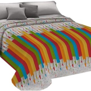 Copriletto Primaverile Estivo in Piquet in Cotone Jacquard Pensieri Delicati - Dis. Matitoni
