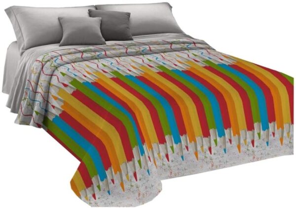 Copriletto Primaverile Estivo in Piquet in Cotone Jacquard Pensieri Delicati - Dis. Matitoni