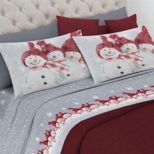 Completo Lenzuolo Pensieri Delicati Cotone – Dis. Snowman