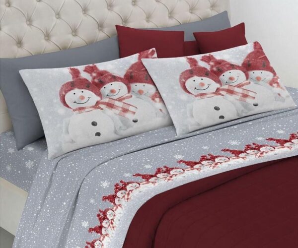 Completo Lenzuolo Pensieri Delicati Cotone – Dis. Snowman